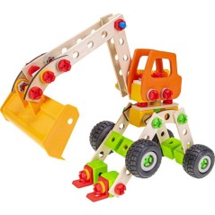 HEROS Constructor - Chargeuse sur roues a construire - En bois 100 % certifié FSC - 140 pieces - Des 5 ans