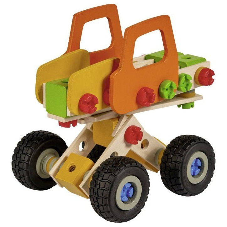 HEROS Constructor - Chargeuse sur roues a construire - En bois 100 % certifié FSC - 140 pieces - Des 5 ans HEROS Constructor - Chargeuse sur roues a construire - En bois 100 % certifié FSC - 140 pieces - Des 5 ans