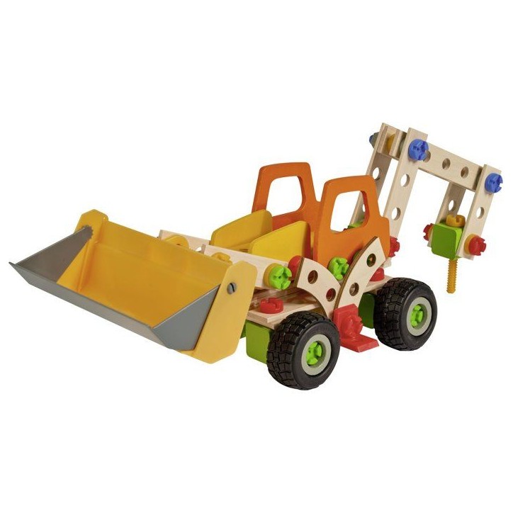 HEROS Constructor - Chargeuse sur roues a construire - En bois 100 % certifié FSC - 140 pieces - Des 5 ans HEROS Constructor - Chargeuse sur roues a construire - En bois 100 % certifié FSC - 140 pieces - Des 5 ans