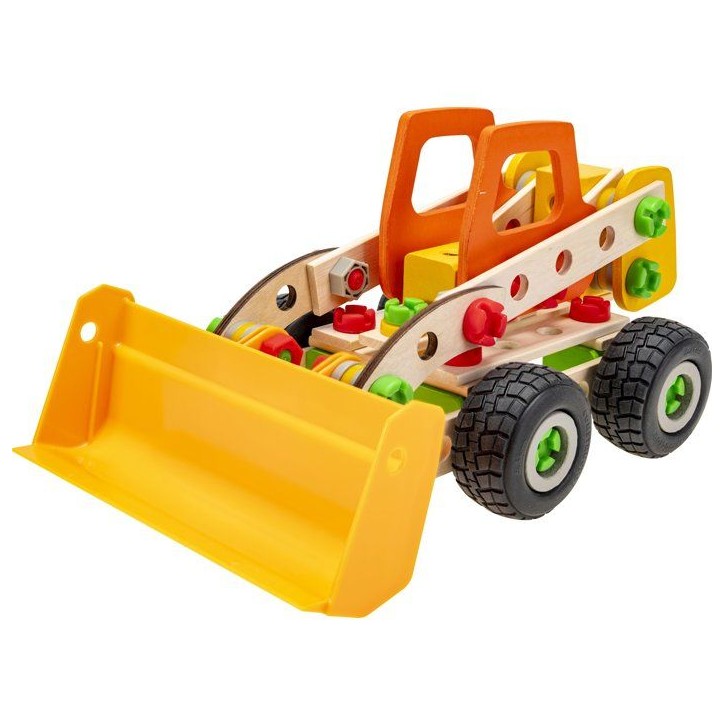HEROS Constructor - Chargeuse sur roues a construire - En bois 100 % certifié FSC - 140 pieces - Des 5 ans HEROS Constructor - Chargeuse sur roues a construire - En bois 100 % certifié FSC - 140 pieces - Des 5 ans