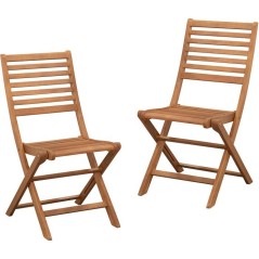 Lot de 2 chaises de jardin pliantes - EDEN - Bois Eucalyptus FSC - 57,