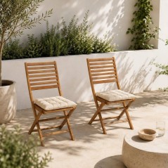Lot de 2 chaises de jardin pliantes - EDEN - Bois Eucalyptus FSC - 57,