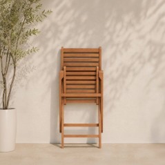 Lot de 4 chaises de jardin pliantes - EDEN - Bois Eucalyptus FSC - 57,