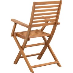 Lot de 2 fauteuils de jardin pliants - EDEN - Bois Eucalyptus FSC - 57