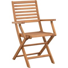 Lot de 2 fauteuils de jardin pliants - EDEN - Bois Eucalyptus FSC - 57