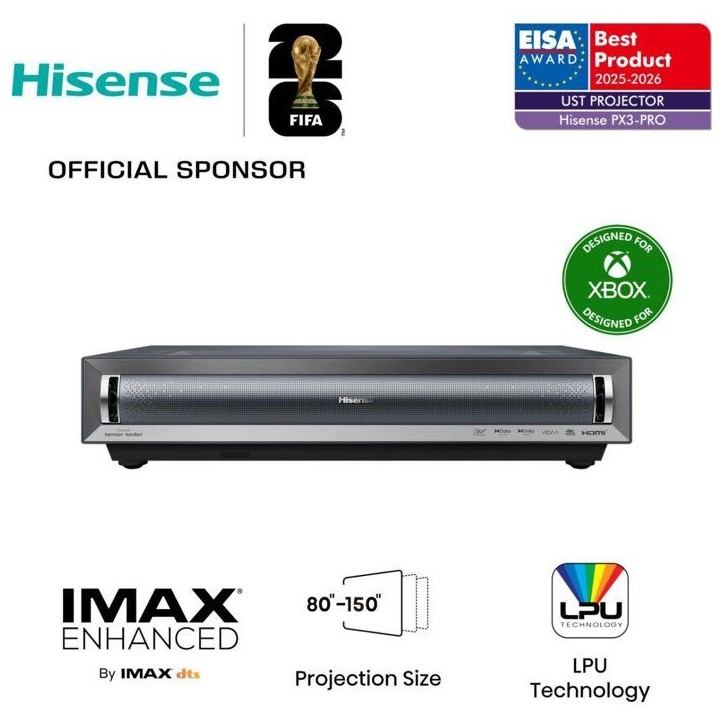 Vidéo projecteur - HISENSE - Laser 4K - Ultra courte focale - 80-150'' - 3000 lumens Vidéo projecteur - HISENSE - Laser 4K - Ultra courte focale - 80-150'' - 3000 lumens