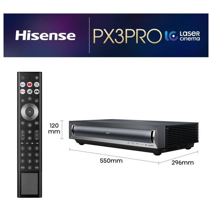 Vidéo projecteur - HISENSE - Laser 4K - Ultra courte focale - 80-150'' - 3000 lumens Vidéo projecteur - HISENSE - Laser 4K - Ultra courte focale - 80-150'' - 3000 lumens