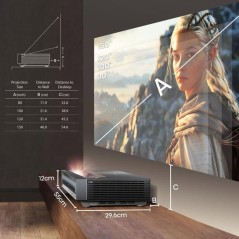Vidéo projecteur - HISENSE - Laser 4K - Ultra courte focale - 80-150'