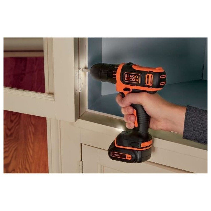 Kit visseuse sans fil - 12V - BLACK+DECKER - BDCDD12KB-QW - 2 batteries - chargeur - coffret Kit visseuse sans fil - 12V - BLACK+DECKER - BDCDD12KB-QW - 2 batteries - chargeur - coffret