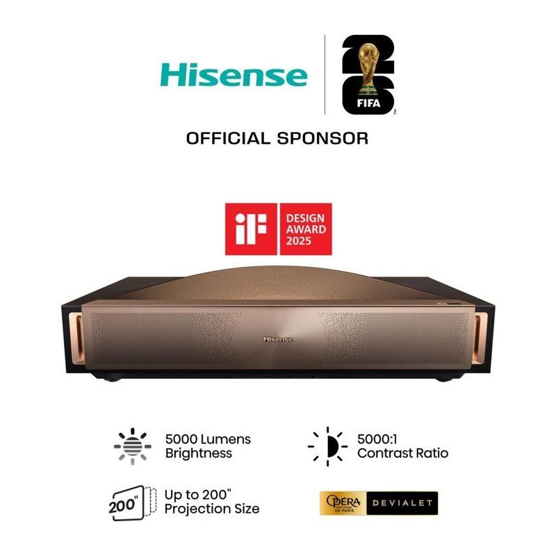 Vidéoprojecteur - HISENSE - L9Q Smart Laser TV - 4K - 5000 lumens