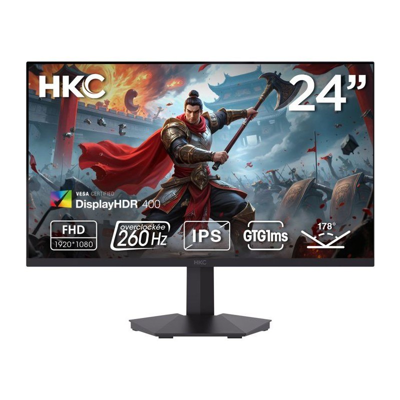Ecran PC Gamer - HKC - 24 - FHD - 240Hz - Dalle Fast IPS - 1ms - G24H3