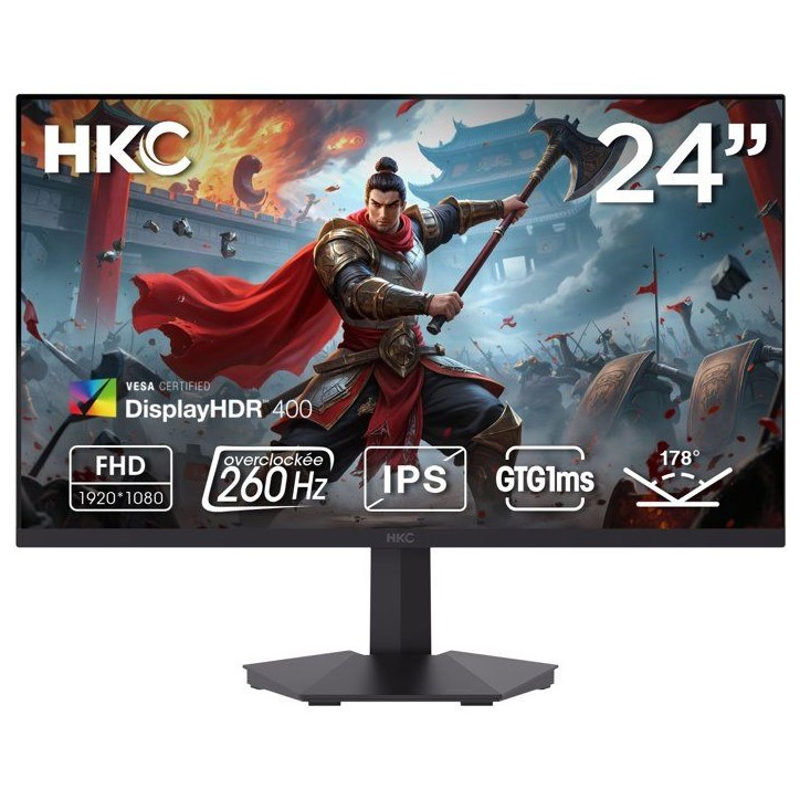 Ecran PC Gamer - HKC - 24 - FHD - 240Hz - Dalle Fast IPS - 1ms - G24H3D