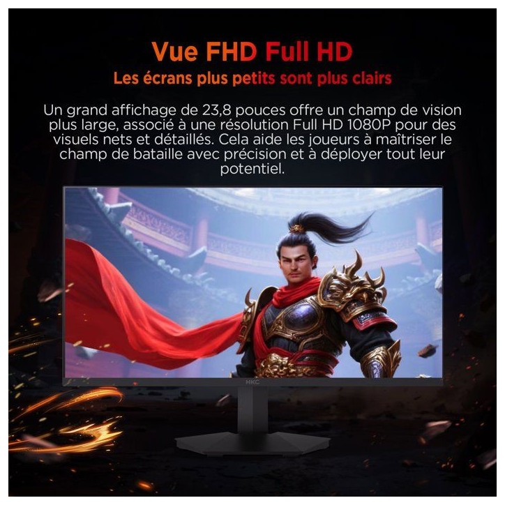 Ecran PC Gamer - HKC - 24 - FHD - 240Hz - Dalle Fast IPS - 1ms - G24H3D