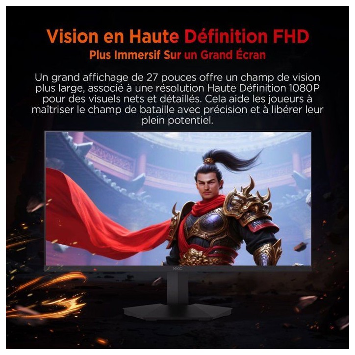Ecran PC Gamer - HKC - 27 - FHD - 240Hz - Dalle Fast IPS - 1ms - G27H3D Ecran PC Gamer - HKC - 27 - FHD - 240Hz - Dalle Fast IPS - 1ms - G27H3D