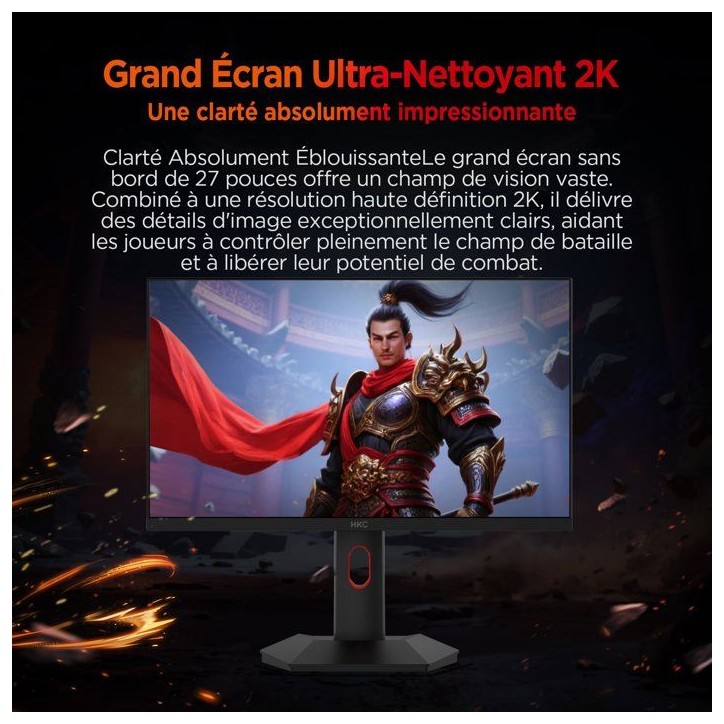 Ecran PC Gamer - HKC - 27 - QHD - 200Hz - Dalle Fast IPS - 1ms - G27H2P Ecran PC Gamer - HKC - 27 - QHD - 200Hz - Dalle Fast IPS - 1ms - G27H2P