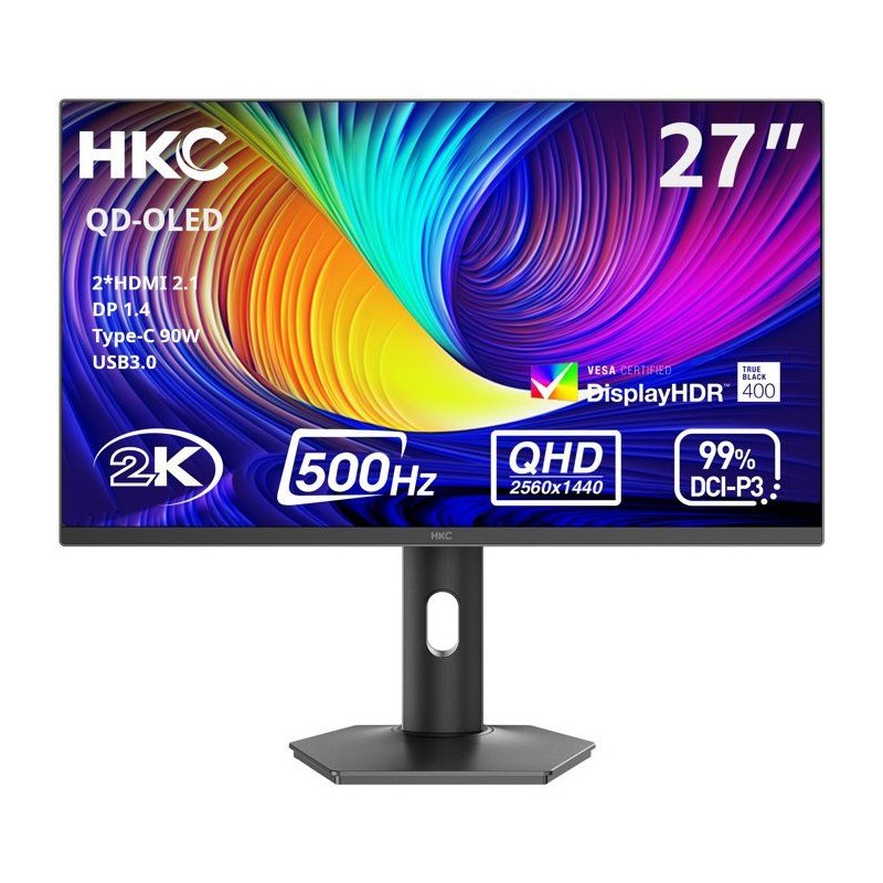 Ecran PC Gamer - HKC - 27 - QHD - 500Hz - Dalle OLED - 0.03ms - Ajusta