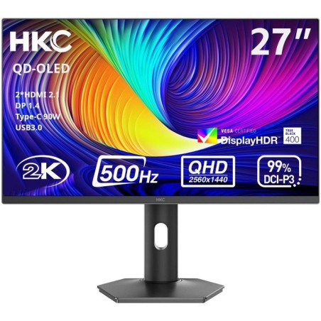 Ecran PC Gamer - HKC - 27 - QHD - 500Hz - Dalle OLED - 0.03ms - Ajusta