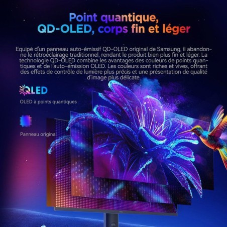 Ecran PC Gamer - HKC - 27 - QHD - 500Hz - Dalle OLED - 0.03ms - Ajustable en hauteur -GS27QHS