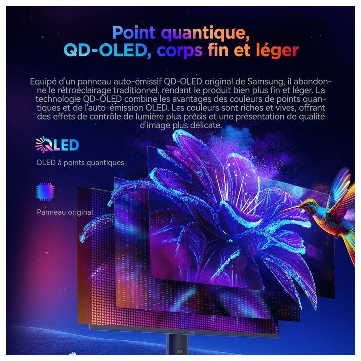Ecran PC Gamer - HKC - 27 - QHD - 500Hz - Dalle OLED - 0.03ms - Ajustable en hauteur -GS27QHS Ecran PC Gamer - HKC - 27 - QHD - 500Hz - Dalle OLED - 0.03ms - Ajustable en hauteur -GS27QHS