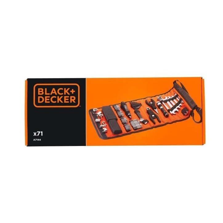 Kit d'outillage - BLACK+DECKER - A7144-XJ - 76 accessoires - embouts, clés, pinces, douilles