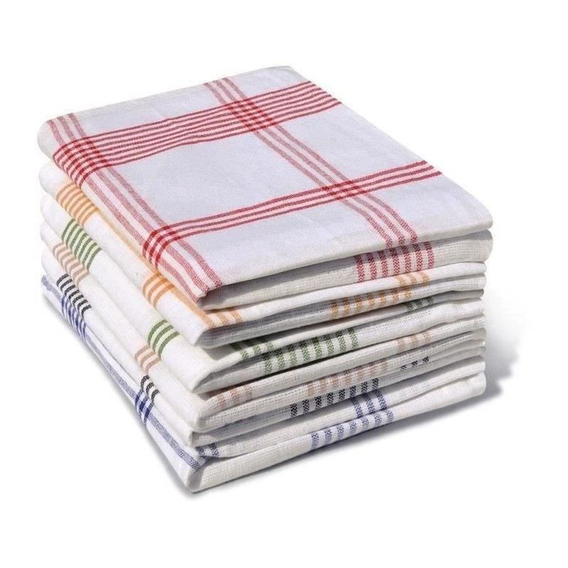 Lot de 6 torchons de cuisine - HOME LINGE PASSION - 100% Coton - 50 x