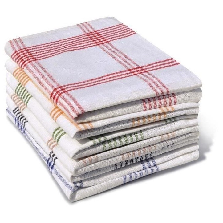 Lot de 6 torchons de cuisine - HOME LINGE PASSION - 100% Coton - 50 x 70 cm - Multicolore a carreaux Lot de 6 torchons de cuisine - HOME LINGE PASSION - 100% Coton - 50 x 70 cm - Multicolore a carreaux