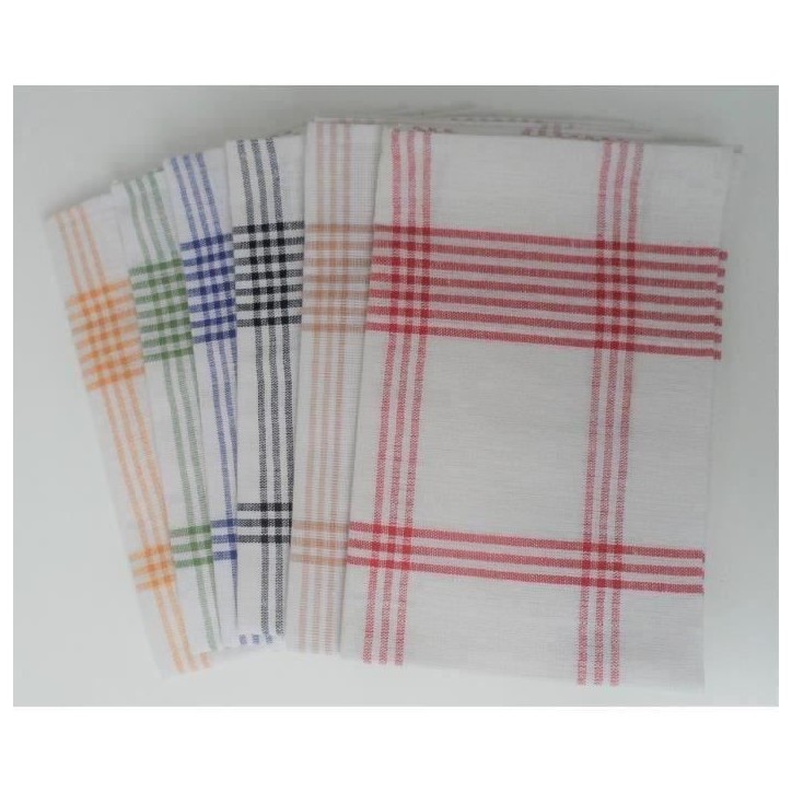Lot de 6 torchons de cuisine - HOME LINGE PASSION - 100% Coton - 50 x 70 cm - Multicolore a carreaux Lot de 6 torchons de cuisine - HOME LINGE PASSION - 100% Coton - 50 x 70 cm - Multicolore a carreaux