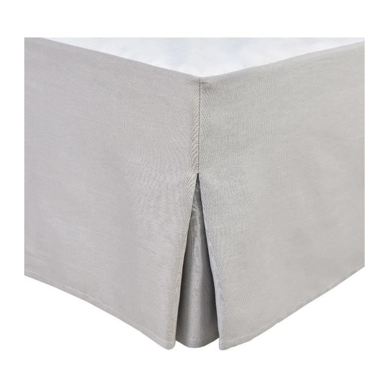 Cache sommier - HOME LINGE PASSION - 160 x 200 cm + 30 cm - Gris clair