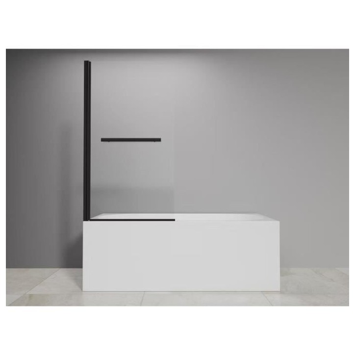 Pare baignoire 1 volet + porte serviettes - HOME GENERATION - Mila noir - 80 x 140 cm Pare baignoire 1 volet + porte serviettes - HOME GENERATION - Mila noir - 80 x 140 cm