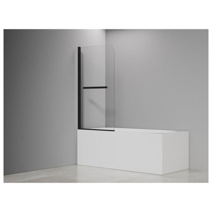 Pare baignoire 1 volet + porte serviettes - HOME GENERATION - Mila noir - 80 x 140 cm Pare baignoire 1 volet + porte serviettes - HOME GENERATION - Mila noir - 80 x 140 cm