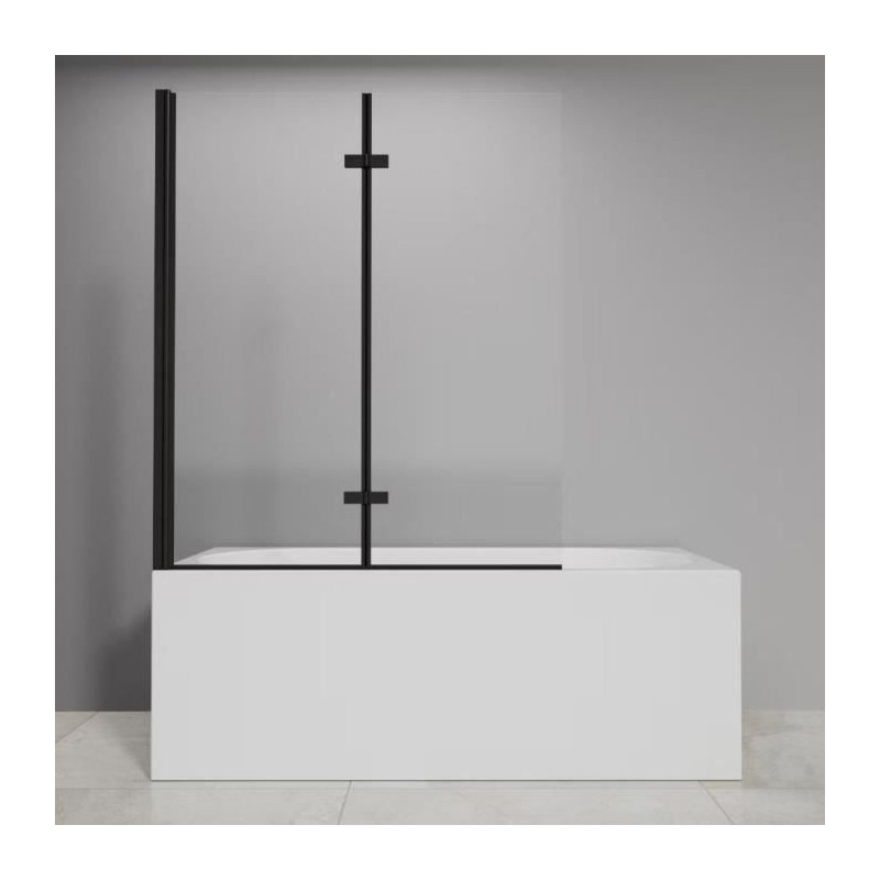 Pare baignoire 2 volets pivotants - HOME GENERATION - Maggy noir - 100