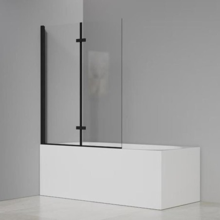 Pare baignoire 2 volets pivotants - HOME GENERATION - Maggy noir - 100 x 140 cm