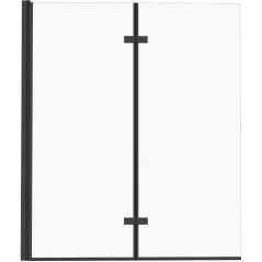 Pare baignoire 2 volets pivotants - HOME GENERATION - Maggy noir - 100
