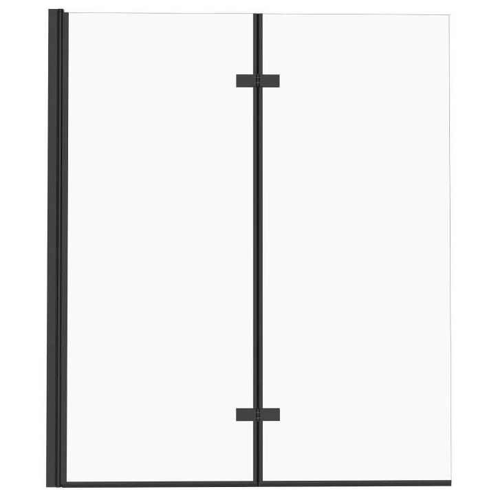 Pare baignoire 2 volets pivotants - HOME GENERATION - Maggy noir - 100 x 140 cm