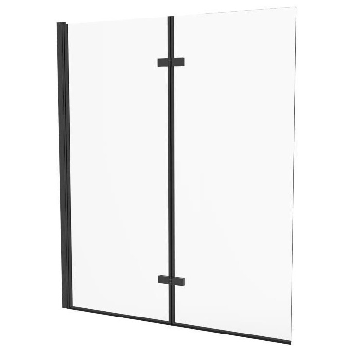 Pare baignoire 2 volets pivotants - HOME GENERATION - Maggy noir - 100 x 140 cm