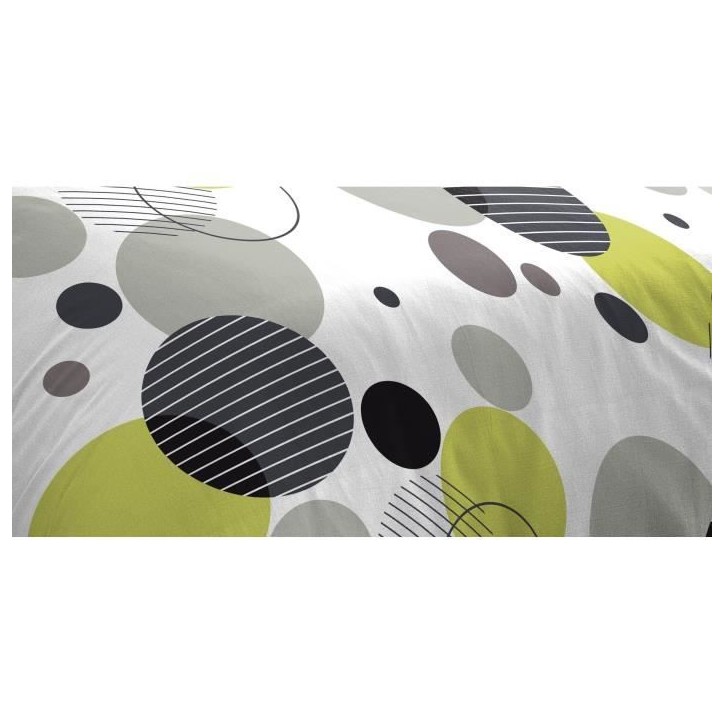 Parure de lit microfibre - HOME LINGE PASSION - BULLES DE REVE - Housse 140 x 200 cm + 1 taie d'oreiller 63 x 63 cm - Gris
