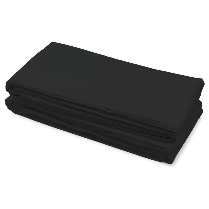 Drap plat - HOME LINGE PASSION - HP72093 - Microfibre 82 g - 240 x 300 cm - Noir Drap plat - HOME LINGE PASSION - HP72093 - Microfibre 82 g - 240 x 300 cm - Noir