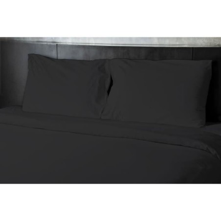 Drap plat - HOME LINGE PASSION - HP72094 - Microfibre 82 g - 180 x 290 cm - Noir