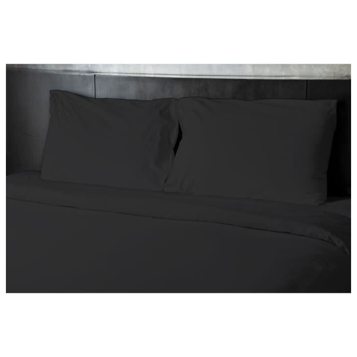 Drap plat - HOME LINGE PASSION - HP72094 - Microfibre 82 g - 180 x 290 cm - Noir Drap plat - HOME LINGE PASSION - HP72094 - Microfibre 82 g - 180 x 290 cm - Noir