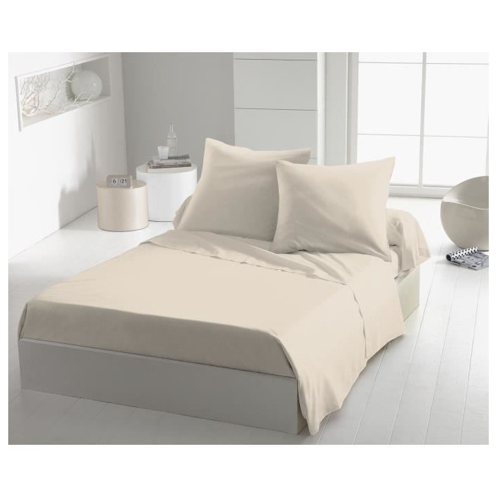Drap plat - HOME LINGE PASSION - HP72097 - Microfibre 82 g - 240 x 300 cm - Beige ivoire Drap plat - HOME LINGE PASSION - HP72097 - Microfibre 82 g - 240 x 300 cm - Beige ivoire