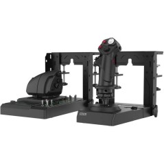 Systeme de vol et support Hotas pour PC - Hori - Double manette fontion de gouvernail - 200 fonctions configurables - Noir