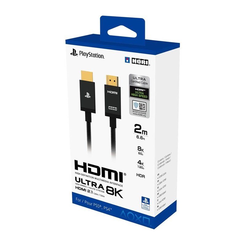 Câble HDMI 2.1 - Hori - PlayStation - Ultra haute vitesse pour PS5 -