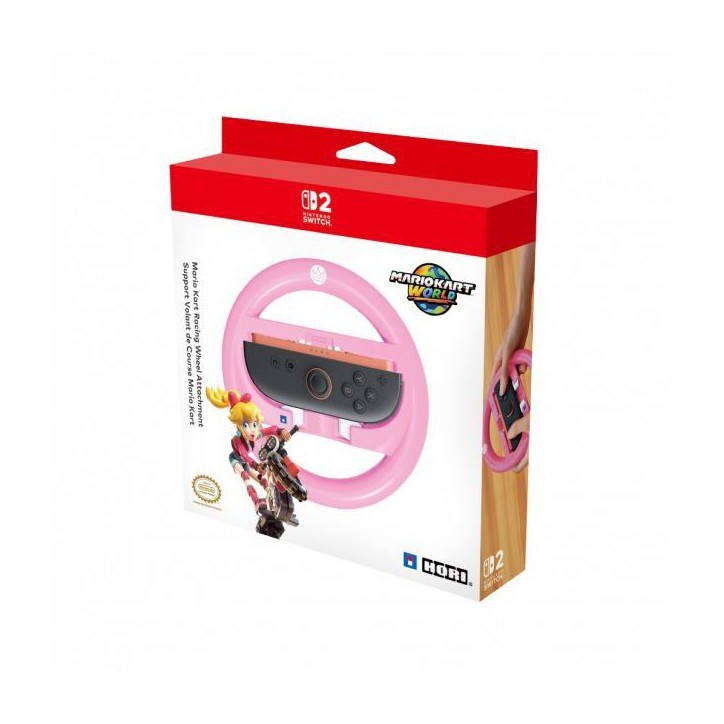 Volant de course - Nintendo Switch 2 - Hori - Mario Kart World Joy-Con - Motif Peach - Rose Volant de course - Nintendo Switch 2 - Hori - Mario Kart World Joy-Con - Motif Peach - Rose