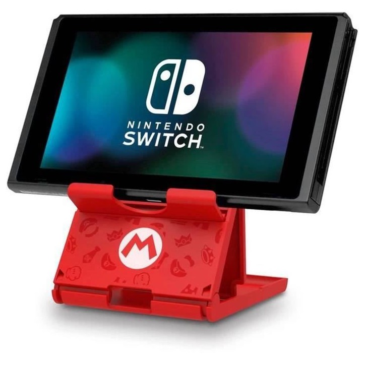 Support console - Nintendo Switch - Super Mario - Hori - Socle ajustable angle jeu - Mario Design