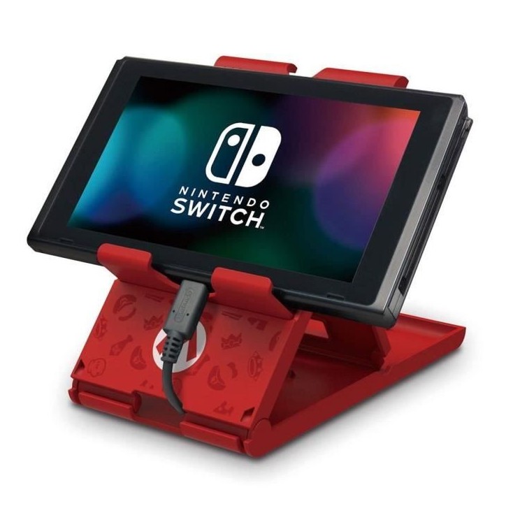 Support console - Nintendo Switch - Super Mario - Hori - Socle ajustable angle jeu - Mario Design