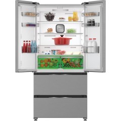 Réfrigérateur américain - HOTPOINT - HPG25512XBR4E - 4 portes - Classe E - 515 L - 83,2 x 70 x 182,3 cm - Inox