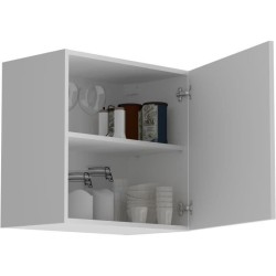 Meuble haut 1 porte OSLO - Blanc - L 60 x P 36 x H 58 cm