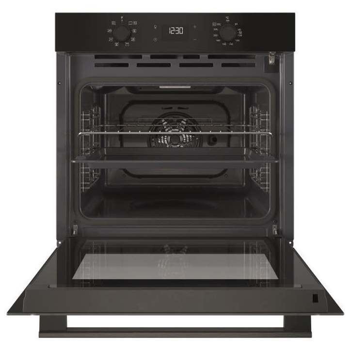 Four encastrable - Pyrolyse hydrolyse - Chaleur tournante - HOTPOINT - HAO475PB - Verre Noir - 71 L - A++ Four encastrable - Pyrolyse hydrolyse - Chaleur tournante - HOTPOINT - HAO475PB - Verre Noir - 71 L - A++