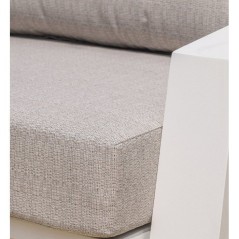 Salon bas de jardin - Blanc - Aluminium - 5 places - Ibiza