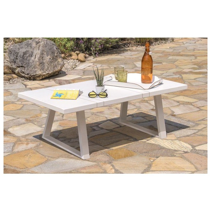 Salon bas de jardin - Blanc - Aluminium - 5 places - Ibiza